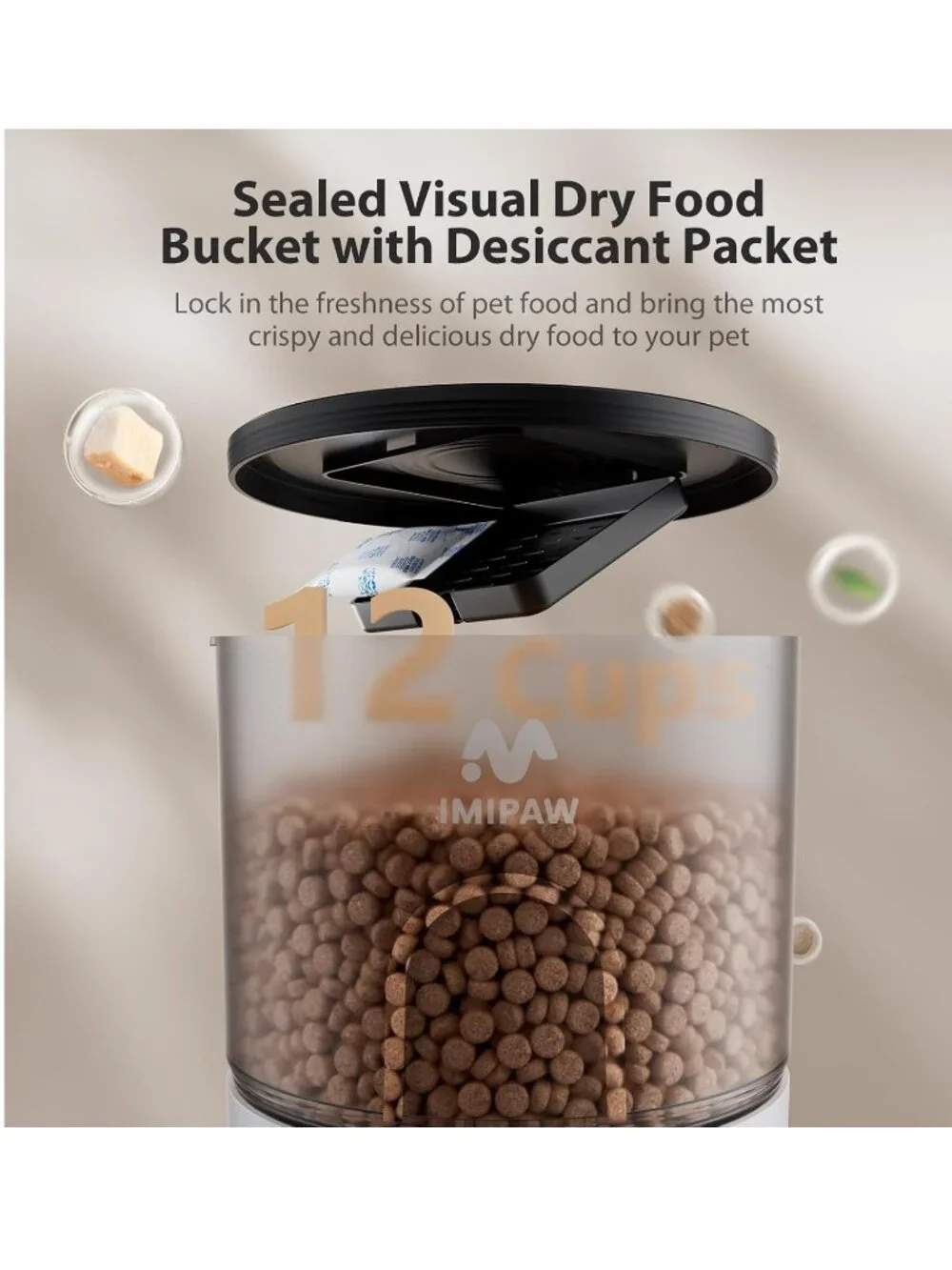 IMIPAW Automatic Pet Feeder Programmable Timed Dispenser for Cats Small Dogs NEW